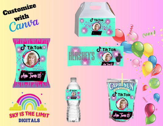 Pony Digital  party favor editable template(CANVA)